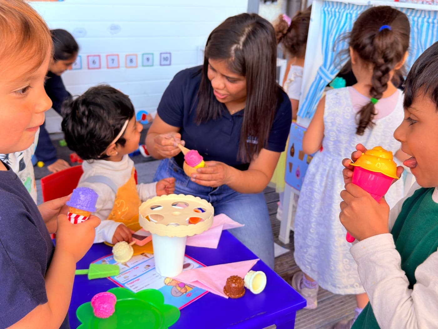Children at a Blue Nest charity craft activity
